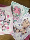 3x Pink Pokémon Print Set