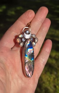 Image 1 of Electroformed labradorite statement necklace