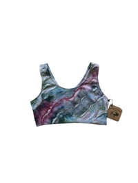 Image 1 of M (36) Cotton-Blend Tank Bralette in Earthy Geode Ice Dye