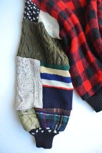 Image 5 of Upcycled Patchwork Sweater Red Plaid Rose M