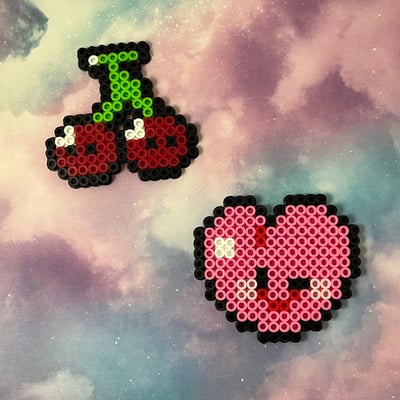 Image of Kawaii Perler Kandi Fridge Locker Magnet