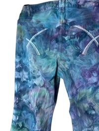 Image 3 of ♻️ UPCYCLED 16 Average Lane Bryant Flare Jeans in Mermaid Ice Dye