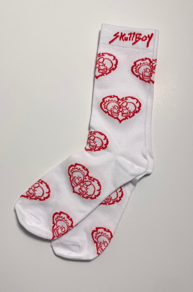 Image of Punk Rock Love Socks White
