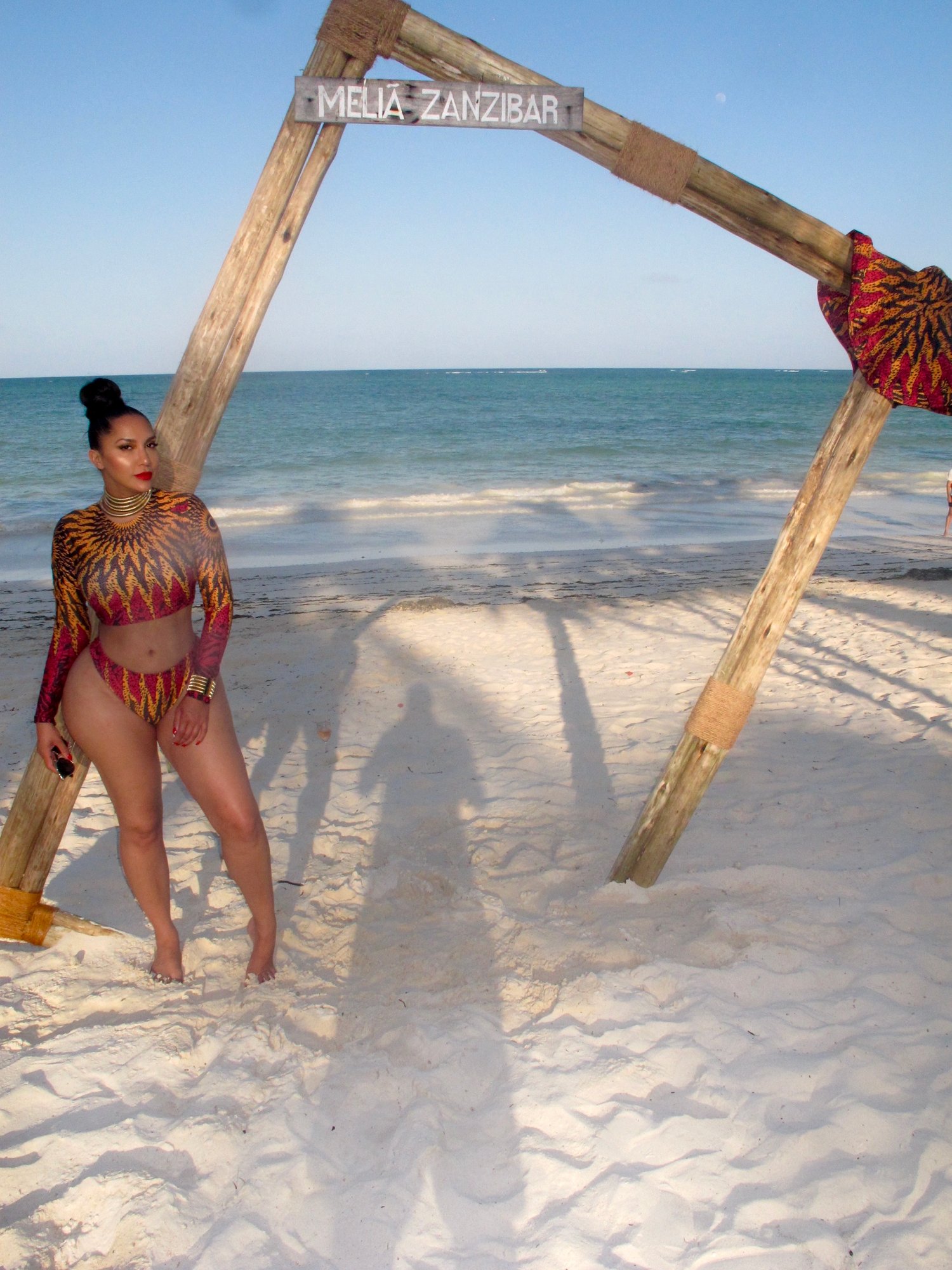 Image of AFRICAN ANKARA PRINT 2-PIECE SWIMSUIT (LARGE)