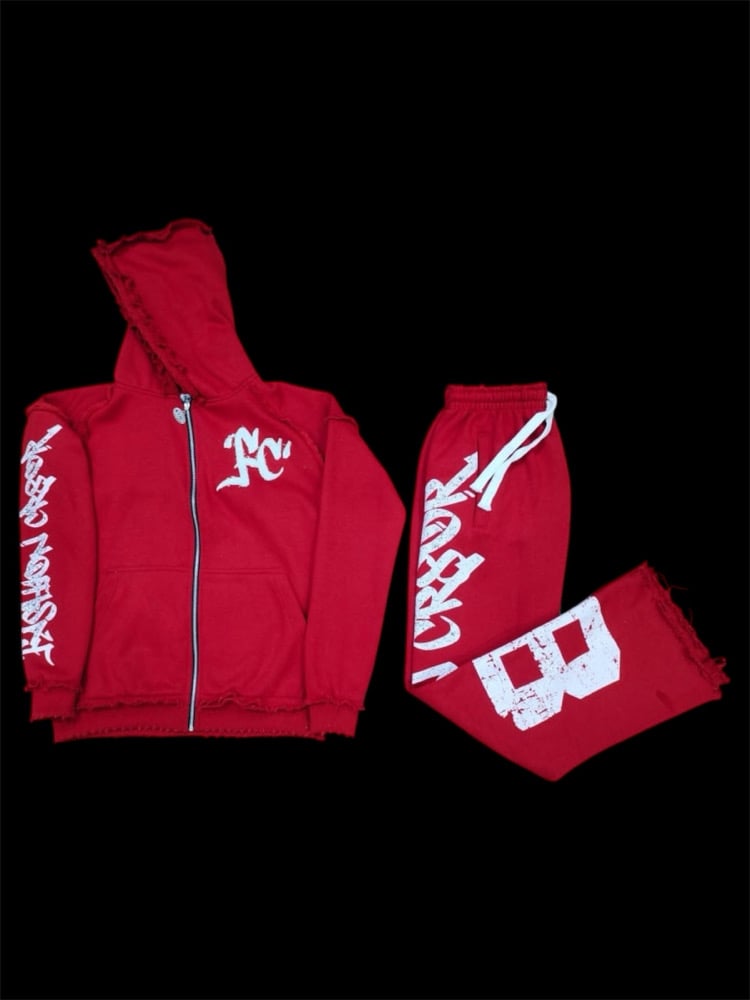Image of FC Oversized Jogging Suit (Red)