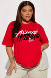 ALWAYS HUSTLING TATTD TEE RED