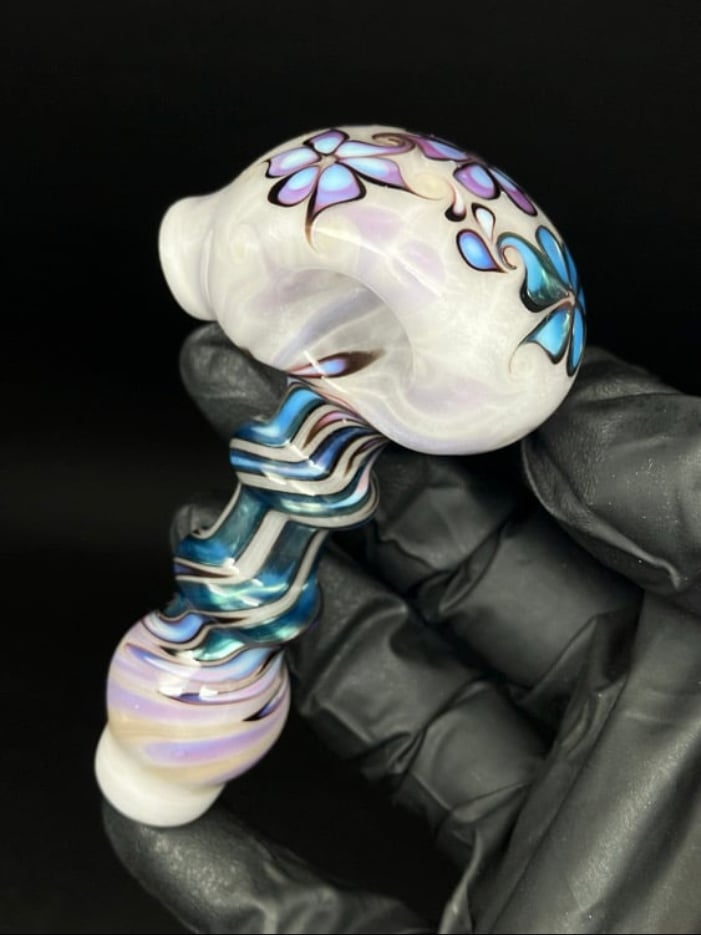 White Satin Floral Image 3