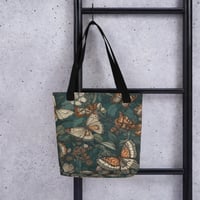 Image 1 of Boho Nature Cottagecore Inspired Butterflies In The Forest Tote Bag