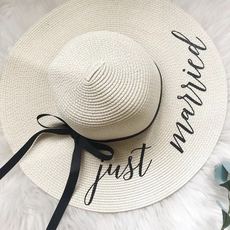Image of â€˜Just Marriedâ€™ straw hat