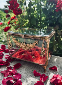 Image 14 of Beau et grand coffre en verre biseauté, velours, miroir, XIXÈME s.