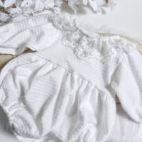 Image 2 of Boho newborn girls bodysuit | Bethany | white | photoshooting clothes