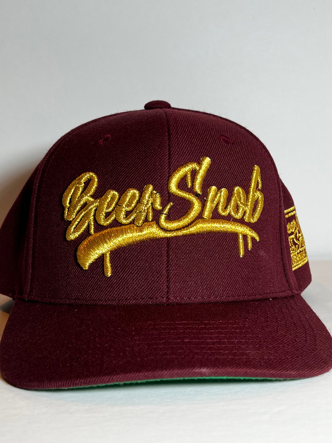 Image of Metallic Gold Drip Maroon Hat