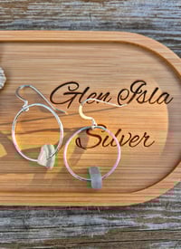 Image 4 of Aqua Blue Seaglass Ring Earrings 