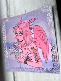 Image 2 of pink angel foil effect print 