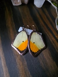 Image 2 of Butterfly Wing Earrings (yellow)
