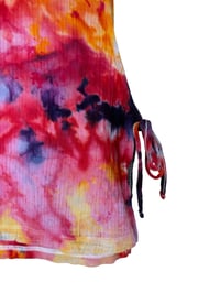 Image 8 of S 100% Cotton Woven Side-Tie Top in Bold Watercolor Ice Dye