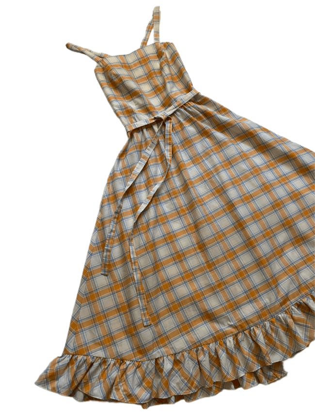 70s wrap sundress with criss cross straps 