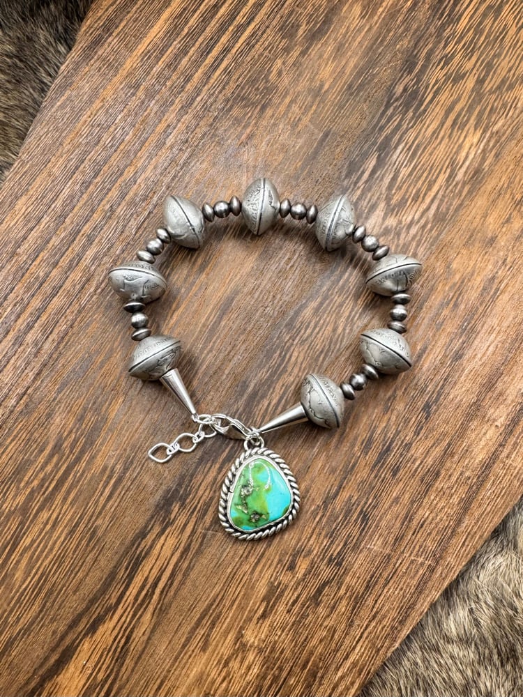 Image of Mercury Dime Bracelet with Charm & Sterling bead accents - PRE ORDER