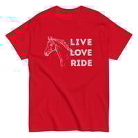 Image 5 of Unisex classic tee, Live Love Ride Western Horse Shirt Unisex Cowgirl Equestrian Graphic Tee