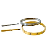 Image 1 of Love Bracelet Screwdriver 4 Stones, Unisex Style, Gold and Silver, High quality Stainless Steel