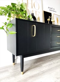 Image 5 of Black and gold brass G Plan Sideboard - Drinks/Cocktail Cabinet - TV Unit