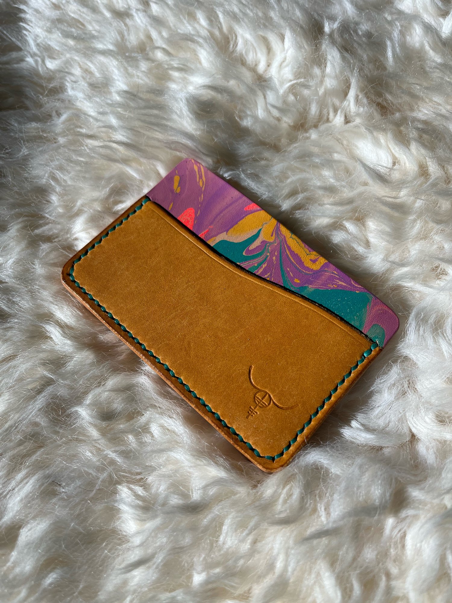 Image of Yellow Pueblo/Purple Marbled Horizontal Cardholder 