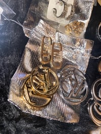 Image 4 of Designer Alternative Brass Hoop Earrings 