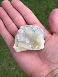 Image 14 of QR Code Fluorite On Druzy Quartz Matrix Specimen| Guizhou China #3058