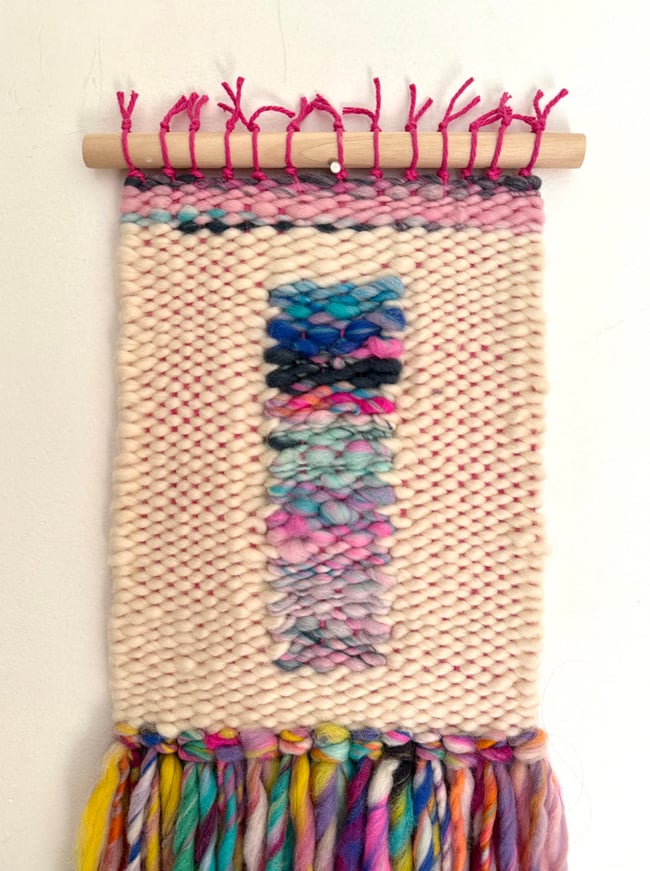 Lavender at sunrise. Woven wall hanging.