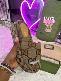 Image 1 of Brown Gucci Platform Sandals