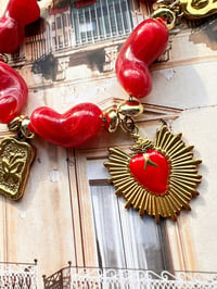 Image 4 of RED BEADED CHARM BRACELET 