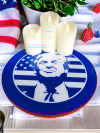 Image 2 of 14" Lazy Susan Turntable Epoxy Resin Art Trump