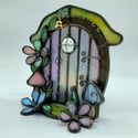 Iridescent Purple Fairy Door Candle Holder 