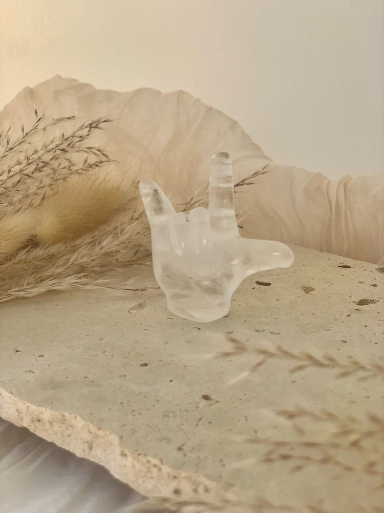 Image of I Love You Hand Sign Carvings (assorted materials) sml