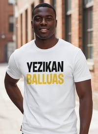 Image 1 of YB Men's Black/Yellow Burbank Bold Print Crewneck T-Shirt