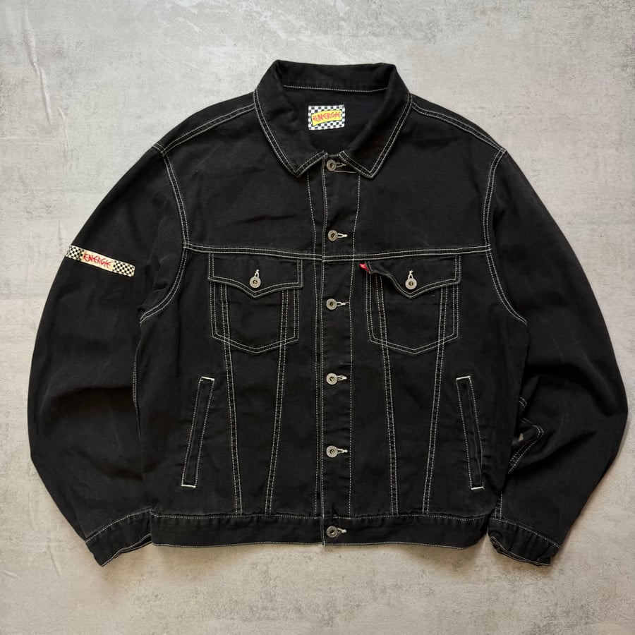 Image of 90s Energie Contrast Stitch Denim Jacket, size large
