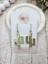 Image 1 of Army Print Cactus Earrings (small)