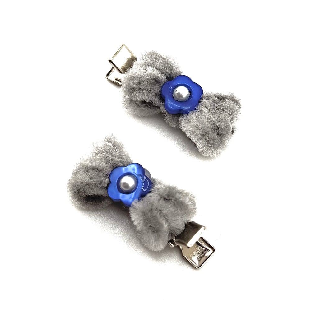 Image of Baby Fuzzy Bow Clips