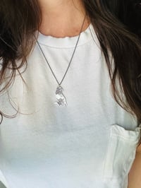 Image 3 of sterling silver Camus quote raven pendant