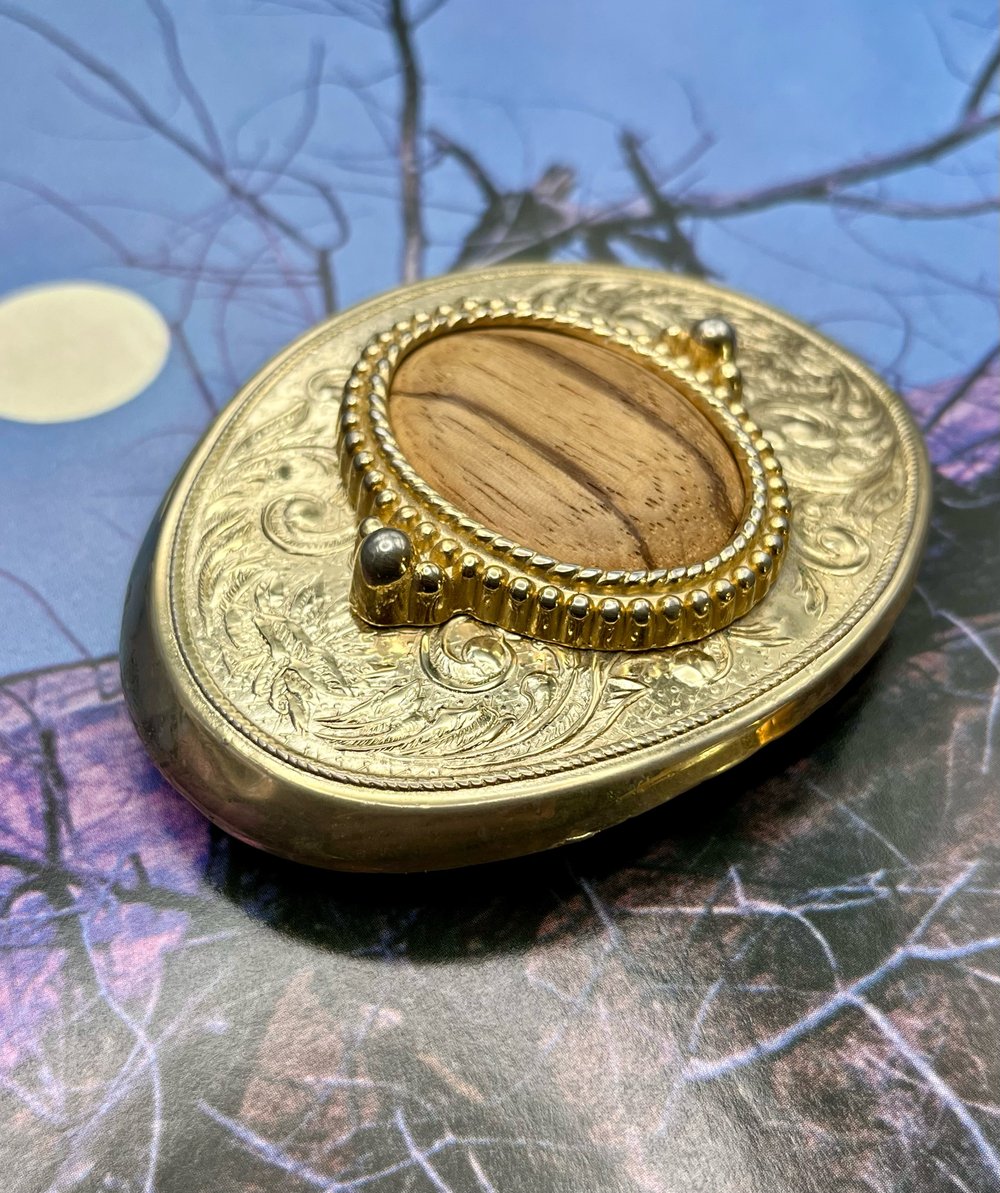 Vintage Wooden Cab Belt Buckle