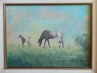 Image 3 of “Grazing Horses”, Oil on Canvas