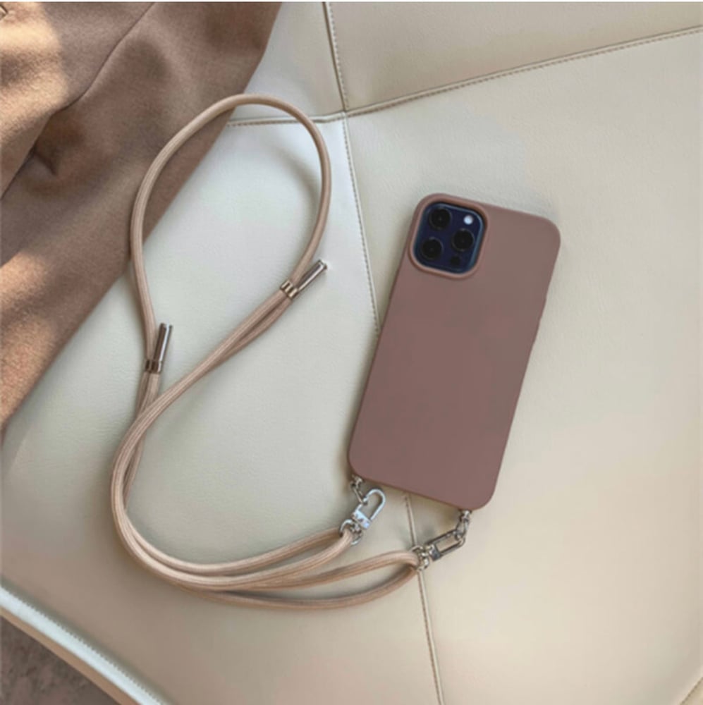 Image of Solid Color Phone Case W Chain & Lanyard