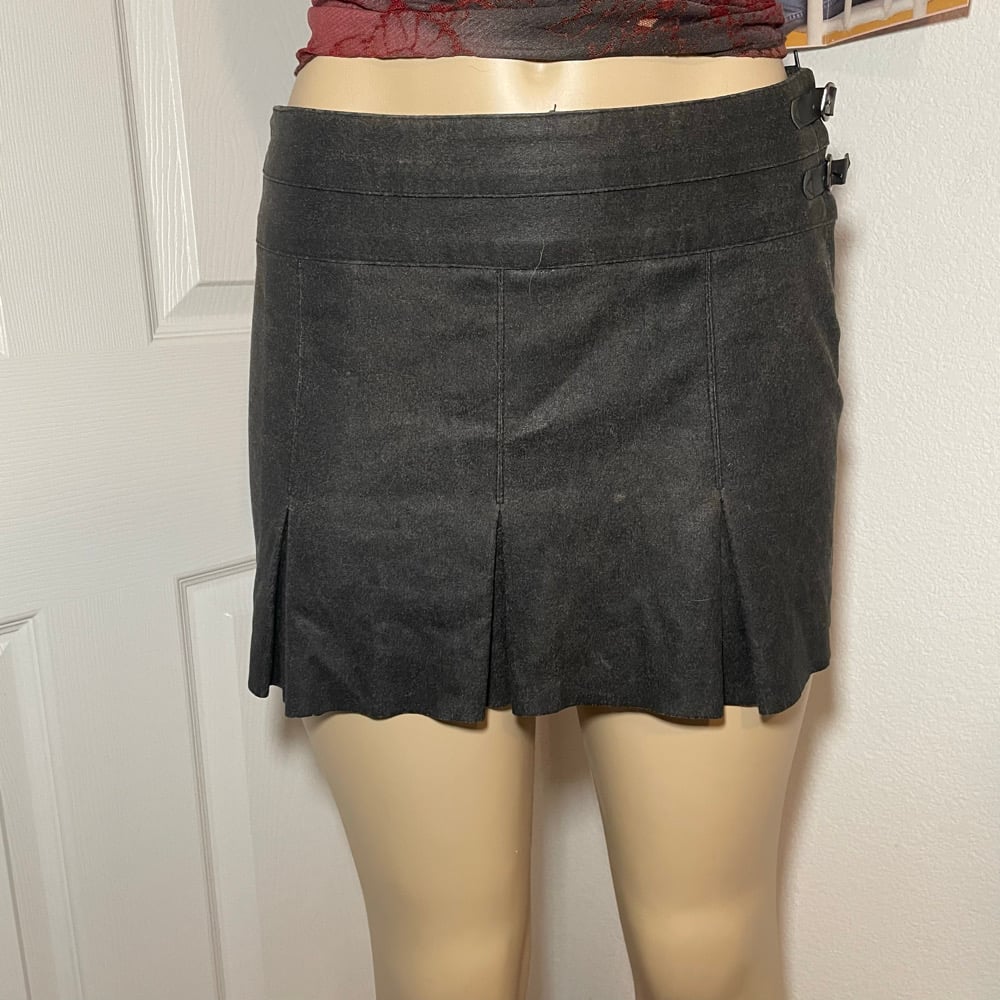 Image of SUEDE PLEATED SKIRT
