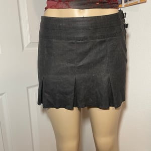 Image of SUEDE PLEATED SKIRT