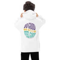 Image 2 of Youth 70s Inspired Do Good Be Good Feel Good White Hoodie