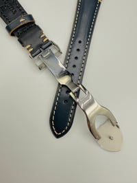 Image 5 of Tudor 22mm Navy Blue Leather Watch Band Strap For Tudor Bay Gmt Watches