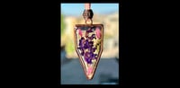 Image 1 of Veronica and Pink Aster - Gold Bullet Pendant