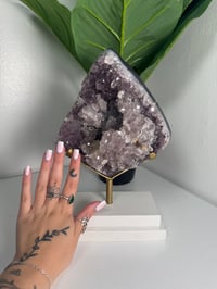 Image 4 of ICY AMETHYST CLUSTER WITH CUSTOM STAND -BRAZIL-