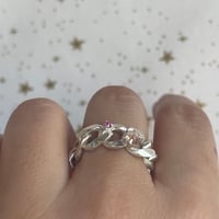Image 5 of pink tourmaline and chain ring