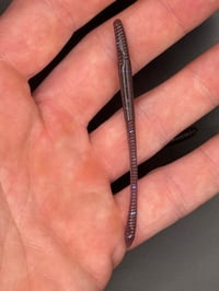 Image 3 of 3” Tapered Trout Worm “ Black Grape”